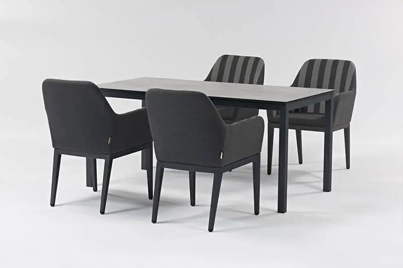 HPL borðplata og sólbrella dúkur utanhúss álborð og stóll 1