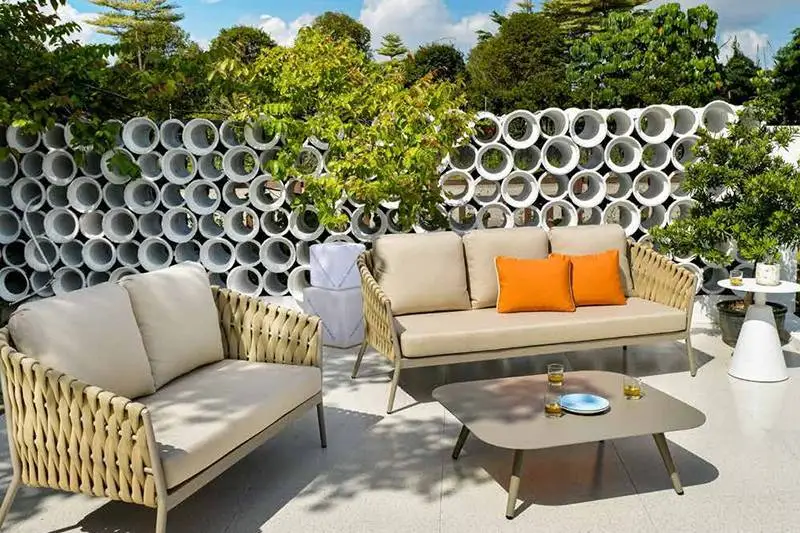 Bộ Sofa Ngoài Trời Dây Dệt Textilene & Khung Nhôm 1