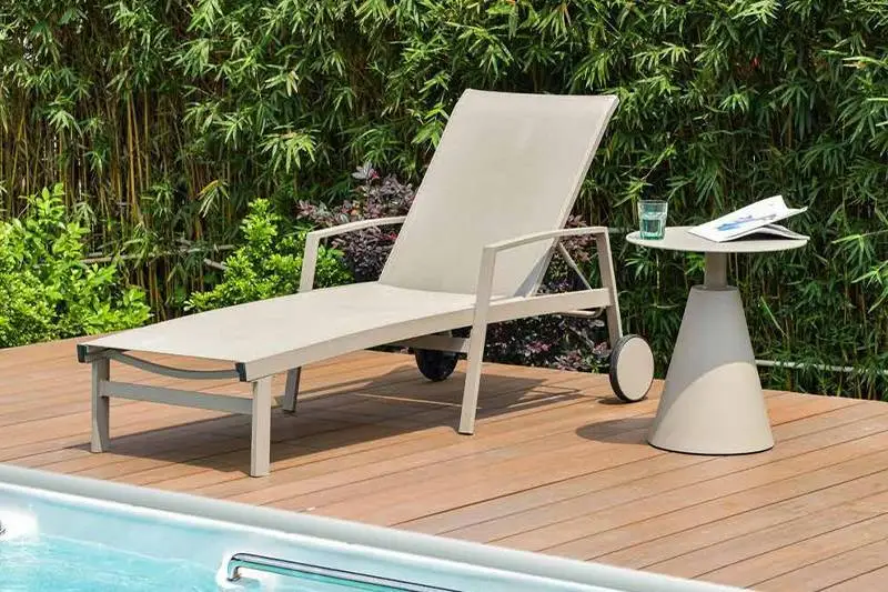 Leżak ogrodowy Patio Krzesło basenowe Materiał aluminiowy Meble basenowe Leżak plażowy 1