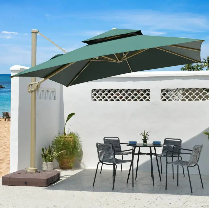 Ombrellone da spiaggia per ombrellone a sbalzo quadrato da giardino OEM di grandi dimensioni 1